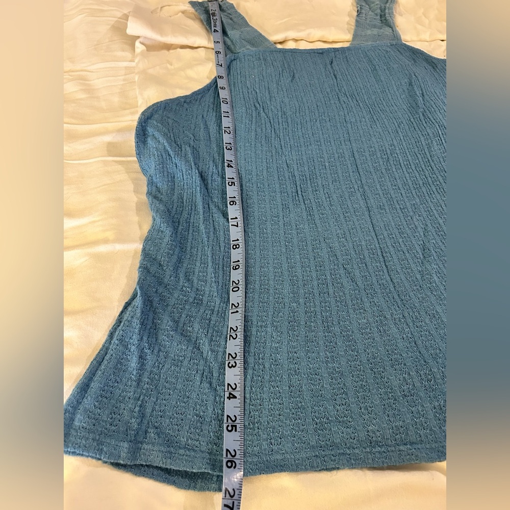EUC Lucky Brand cornflower blue feminine lace Sleeveless Top Blouse tank sz 1X - Picture 9 of 13